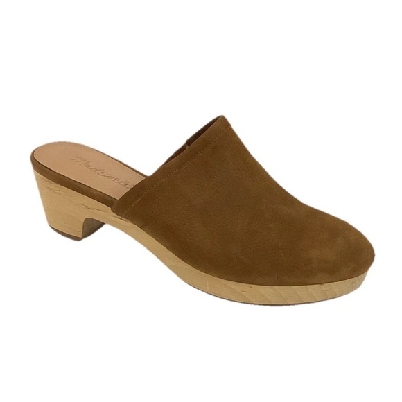 Madewell Sz 7.5 The Ruby Clog In Suede Rustic Twig Brown Slip On Shoes - Picture 1 of 11